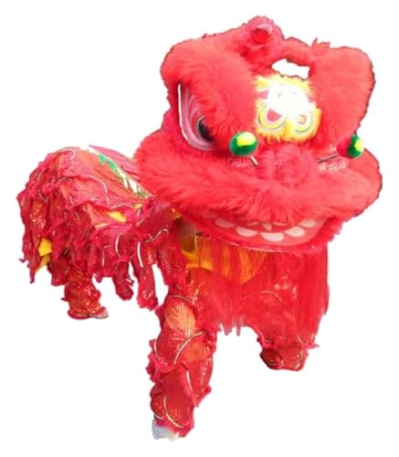 KEuLen Löwen-Tanz-Kostüm, Löwen-Tanz-Maskottchen-Kostüm, Chinesisches traditionelles Festival Löwentanzhandwerk Performance Requisiten Drachentanz Erwachsene for Outdoor-Sport(Red) von KEuLen
