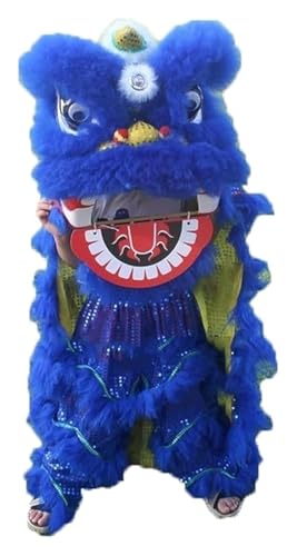KEuLen Löwen-Tanz-Kostüm, Löwen-Tanz-Maskottchen-Kostüm, Löwentanzkopf-Performance Löwentanzkostüm for Outdoor-Sportarten Seidendrachentanz Traditionelle Festivals(Blue) von KEuLen