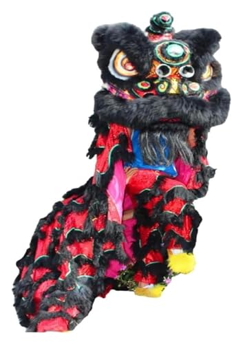 KEuLen Löwen-Tanz-Kostüm, Löwen-Tanz-Maskottchen-Kostüm, Traditioneller Löwentanzkopf, Löwentanzkostüm, chinesische Outdoor-Sportarten(Black) von KEuLen