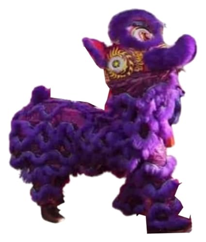 KEuLen Löwen-Tanz-Kostüm, Löwen-Tanz-Maskottchen-Kostüm, Traditioneller Löwentanzkopf, Löwentanzkostüm, chinesische Outdoor-Sportarten(Purple) von KEuLen