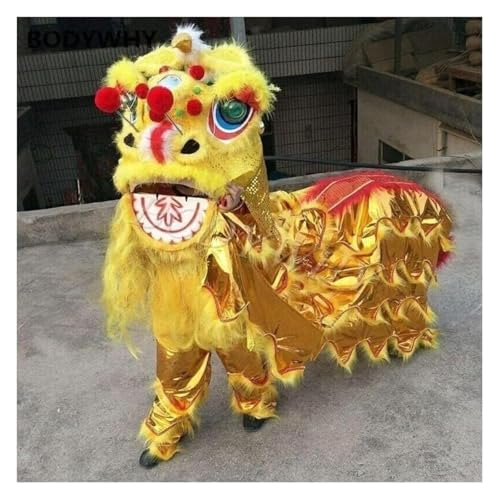 KEuLen Löwen-Tanz-Kostüm, Löwen-Tanz-Maskottchen-Kostüm, Volkskunst-Löwentanzkostüm und Hosen-Party-Aufführung im Freien, Parade for traditionelle Festivals(Yellow) von KEuLen