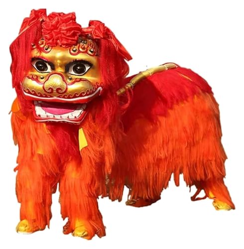 Löwen-Tanz-Kostüm, Löwen-Tanz-Maskottchen-Kostüm, Leistung Drachentanz Löwentanz Requisiten Löwenkopf Tanzkostüm Traditionelle Feste(B) von KEuLen