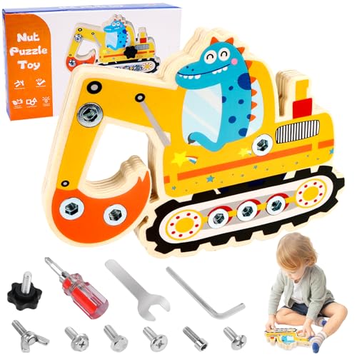 Bagger Kinder 2 Jahre, Montessori Spielzeug Ab 2 Jahre, Bagger Spielzeug Mit Aufbewahrungstasche, Schraubbrett Holzspielzeug, Lernspiele Geschenk Für Sinnvolle Geschenke 3 4 5 6 Jahre Geburtstag Bagger Kinder 2 Jahre, Montessori Spielzeug Ab 2 Jahre, Bagger Spielzeug Mit Aufbewahrungstasche, Schraubbrett Holzspielzeug, Lernspiele Geschenk Für Sinnvolle Geschenke 3 4 5 6 Jahre Geburtstag von KFDDRN