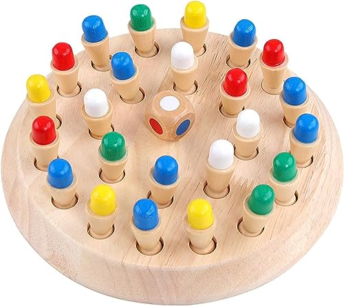 Montessori Spielzeug, Memory Schach Holz für Kinder und ältere Menschen, Verbessert das Gedächtnis und die Farbwahrnehmung, Geburtstagsgeschenke für Mädchen und Jungen von KFDDRN