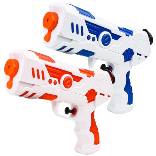 Wasserpistole Spielzeug für Kinder, 2 Stuck Premium 250ML Wasserpistolen Set, für Sommerpartys im Freien Strand Pool Garten Spielzeugfür Kinder Erwachsener, Outdoor Aktivität Wasserkampf von KFDDRN