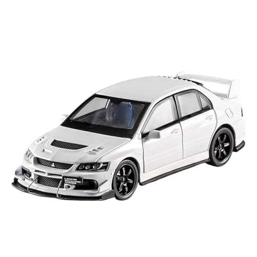 KFHBNI Sammlermodelle von Spielzeugautos 1:32 Lancer Evolution EVO IX 9 Sportwagenmodell aus Legierung, Druckguss-Metall-Rennfahrzeuge, Automodell, Sound und Licht, Kinderspielzeug, Geschenk(White) von KFHBNI
