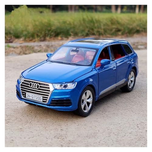 KFHBNI Sammlermodelle von Spielzeugautos 1:32 Q7 SUV Legierung Automodell Simulation Druckguss Metallfahrzeuge Automodell Hohe Simulation Sound Und Licht Kinderspielzeug Geschenk(Blue B) von KFHBNI