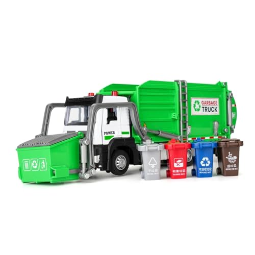 Sammlermodelle von Spielzeugautos 1/32 Müllabfuhr-LKW-Automodell Stadtmüllsortier-Sanitärräumfahrzeug-Automodell Ton und Licht Kinderspielzeuggeschenk von KFHBNI