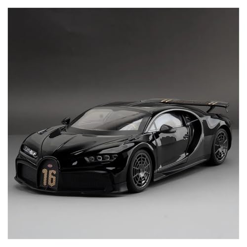 Sammlermodelle von Spielzeugautos 1:18 Chiron PUR Sport Legierung Sportmodell Druckguss Metall Rennsport Super Auto Modell Simulation Sound und Licht Kinder Spielzeug Geschenk(Black) von KFHBNI