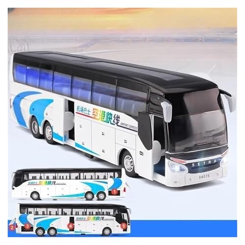 Sammlermodelle von Spielzeugautos 1:50 SETRA Bus Spielzeugauto Für Jungen Diecast Metall Modell Für Kinder Zurückziehen Miniatur Sound Licht Pädagogische Sammlung Geschenk Kind(Light Grey) von KFHBNI