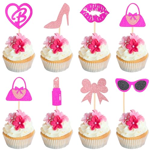 48 Stück Prinzessin Tortendeko Prinzessin Rosa Mädchen Cupcake Toppers mit Handtasche Brille Schleife Lippenstift Krawatte High Heel Kuchen Deko für Hochzeit Brautparty Babyparty Geburtstag Party 48 Stück Prinzessin Tortendeko Prinzessin Rosa Mädchen Cupcake Toppers mit Handtasche Brille Schleife Lippenstift Krawatte High Heel Kuchen Deko für Hochzeit Brautparty Babyparty Geburtstag Party von KFHENSOMR
