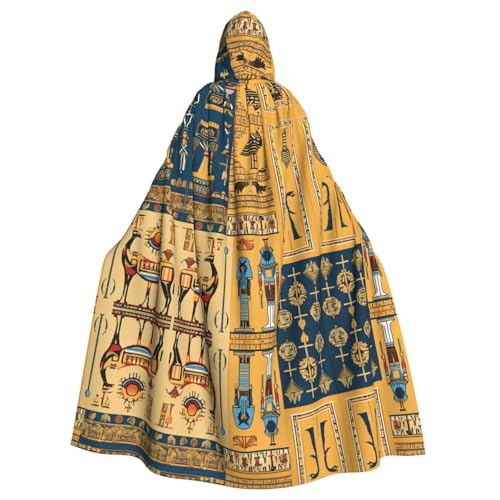 KFRXXZQB Ancient Egypt Tribe Series – Print Adult Halloween Cloak – Verstellbarer Kapuzenumhang für Partys, Gothic-Veranstaltungen und Festivals, maschinenwaschbar von KFRXXZQB