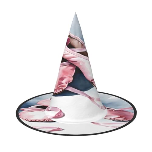 KFRXXZQB Balletttänzerin – bedruckter Halloween-Hut – verstaubare Hexen-Kopfbedeckung für Festivals, Larp und Partys, 2 Stück von KFRXXZQB
