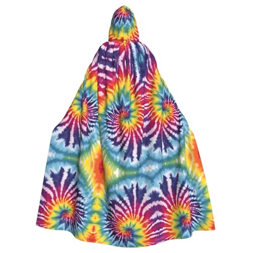 KFRXXZQB Batikfärbung Regenbogen – Halloween-Umhang für Erwachsene – verstellbarer Kapuzenumhang für Partys, Gothic-Events und Festivals, maschinenwaschbar KFRXXZQB Batikfärbung Regenbogen – Halloween-Umhang für Erwachsene – verstellbarer Kapuzenumhang für Partys, Gothic-Events und Festivals, maschinenwaschbar von KFRXXZQB