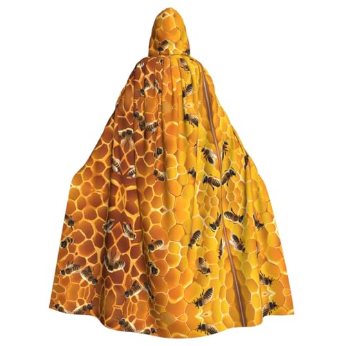 KFRXXZQB Biene auf Kamm – bedruckter Halloween-Umhang für Erwachsene – verstellbarer Kapuzenumhang für Partys, Gothic-Events und Festivals, maschinenwaschbar KFRXXZQB Biene auf Kamm – bedruckter Halloween-Umhang für Erwachsene – verstellbarer Kapuzenumhang für Partys, Gothic-Events und Festivals, maschinenwaschbar von KFRXXZQB