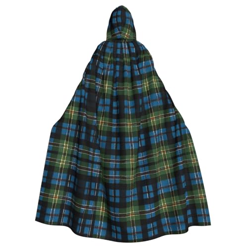 KFRXXZQB Blauer und grüner Halloween-Umhang mit schottischem Schottenkaro, verstellbarer Kapuzenumhang für Partys, Gothic-Events und Festivals, maschinenwaschbar KFRXXZQB Blauer und grüner Halloween-Umhang mit schottischem Schottenkaro, verstellbarer Kapuzenumhang für Partys, Gothic-Events und Festivals, maschinenwaschbar von KFRXXZQB