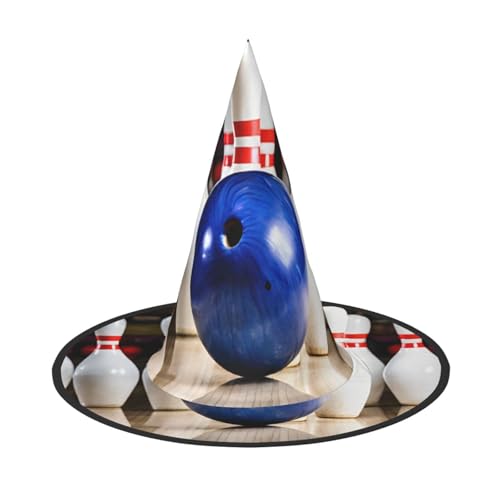 KFRXXZQB Bowling Halloween-Hut mit voller Abdeckung, verstaubare Hexen-Kopfbedeckung für Festivals, Larp und Partys, 2 Stück von KFRXXZQB