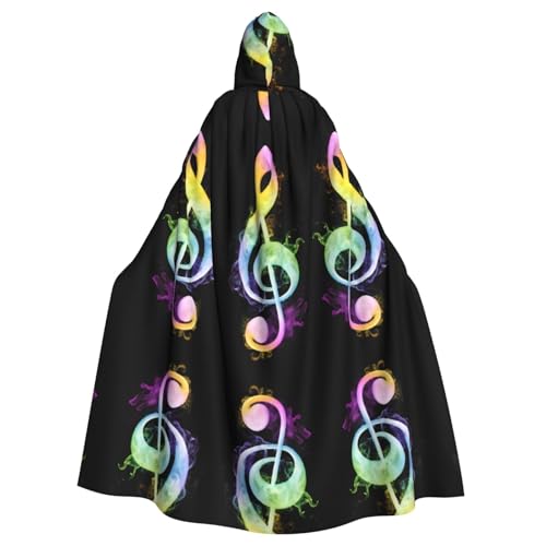 KFRXXZQB Bunte Musiknoten – Halloween-Umhang für Erwachsene – verstellbarer Kapuzenumhang für Partys, Gothic-Events und Festivals, maschinenwaschbar KFRXXZQB Bunte Musiknoten – Halloween-Umhang für Erwachsene – verstellbarer Kapuzenumhang für Partys, Gothic-Events und Festivals, maschinenwaschbar von KFRXXZQB