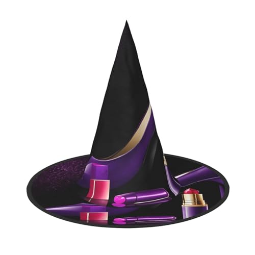 KFRXXZQB Elegante violette High Heels mit Lippenstift-Druck, volle Abdeckung, Halloween-Hut, verstaubare Hexen-Kopfbedeckung für Festivals, Larp und Partys, 1 Stück KFRXXZQB Elegante violette High Heels mit Lippenstift-Druck, volle Abdeckung, Halloween-Hut, verstaubare Hexen-Kopfbedeckung für Festivals, Larp und Partys, 1 Stück von KFRXXZQB