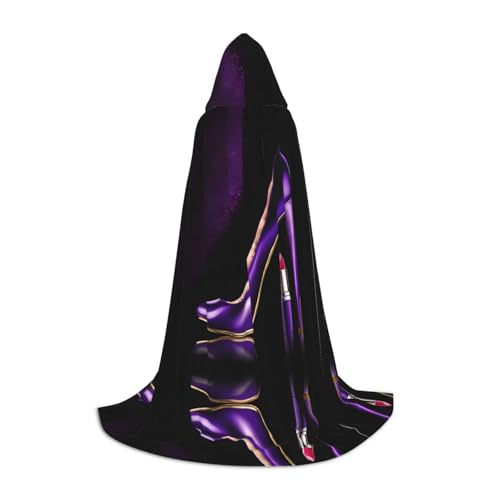 KFRXXZQB Eleganter lila High Heels mit Lippenstift-Druck, Kapuzenumhang für Jugendliche, verstellbarer bedruckter Umhang für Halloween, Veranstaltungen, Schultheater und Kostüme, Größe L KFRXXZQB Eleganter lila High Heels mit Lippenstift-Druck, Kapuzenumhang für Jugendliche, verstellbarer bedruckter Umhang für Halloween, Veranstaltungen, Schultheater und Kostüme, Größe L von KFRXXZQB