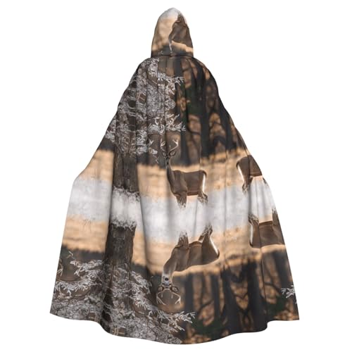 KFRXXZQB Free Whitetail Deer – Halloween-Umhang für Erwachsene – verstellbarer Kapuzenumhang für Partys, Gothic-Veranstaltungen und Festivals, maschinenwaschbar von KFRXXZQB