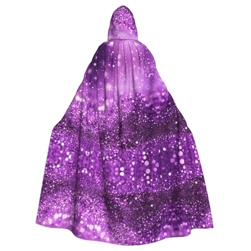 KFRXXZQB Glitzernder violetter Halloween-Umhang für Erwachsene, verstellbarer Kapuzenumhang für Partys, Gothic-Events und Festivals, maschinenwaschbar KFRXXZQB Glitzernder violetter Halloween-Umhang für Erwachsene, verstellbarer Kapuzenumhang für Partys, Gothic-Events und Festivals, maschinenwaschbar von KFRXXZQB