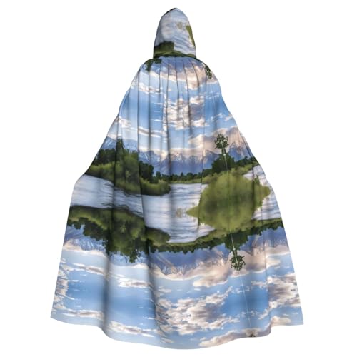 KFRXXZQB Grand Teton Nationalpark – bedruckter Halloween-Umhang für Erwachsene – verstellbarer Kapuzenumhang für Partys, Gothic-Veranstaltungen und Festivals, maschinenwaschbar von KFRXXZQB