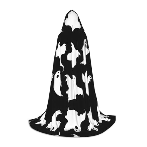 KFRXXZQB Halloween-Gothic-Druck, Kapuzenumhang für Jugendliche, verstellbarer bedruckter Umhang für Halloween-Events, Schultheater und Kostüme, Größe M von KFRXXZQB