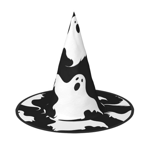 KFRXXZQB Halloween-Gothic-Druck, volle Abdeckung, Halloween-Hut – verstaubare Hexen-Kopfbedeckung für Festivals, Larp und Partys, 2 Stück von KFRXXZQB