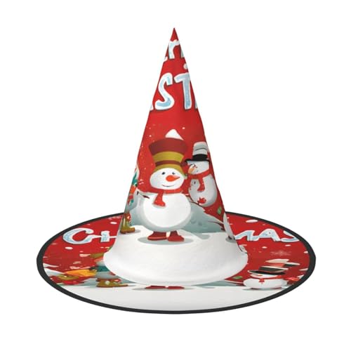 KFRXXZQB Halloween-Hut mit Aufschrift "Merry Christmas", volle Abdeckung, verstaubare Hexen-Kopfbedeckung für Festivals, Larp und Partys, 1 Stück von KFRXXZQB