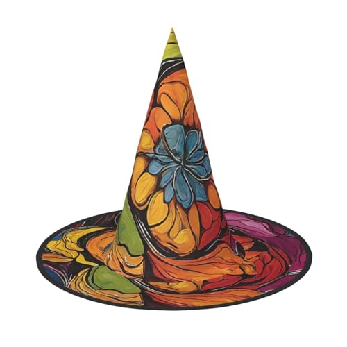 KFRXXZQB Halloween-Hut mit Blumendruck, volle Abdeckung, verstaubare Hexen-Kopfbedeckung für Festivals, Larp und Partys, 1 Stück KFRXXZQB Halloween-Hut mit Blumendruck, volle Abdeckung, verstaubare Hexen-Kopfbedeckung für Festivals, Larp und Partys, 1 Stück von KFRXXZQB