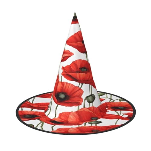 KFRXXZQB Halloween-Hut mit Blumendruck, volle Abdeckung, verstaubare Hexen-Kopfbedeckung für Festivals, Larp und Partys, 2 Stück von KFRXXZQB