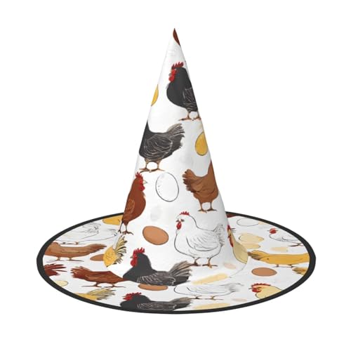 KFRXXZQB Halloween-Hut mit Hühnermuster, volle Abdeckung, verstaubare Hexen-Kopfbedeckung für Festivals, Larp und Partys, 2 Stück KFRXXZQB Halloween-Hut mit Hühnermuster, volle Abdeckung, verstaubare Hexen-Kopfbedeckung für Festivals, Larp und Partys, 2 Stück von KFRXXZQB