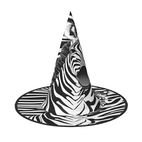 KFRXXZQB Halloween-Hut mit Zebramuster, volle Abdeckung, verstaubare Hexen-Kopfbedeckung für Festivals, Larp und Partys, 2 Stück KFRXXZQB Halloween-Hut mit Zebramuster, volle Abdeckung, verstaubare Hexen-Kopfbedeckung für Festivals, Larp und Partys, 2 Stück von KFRXXZQB