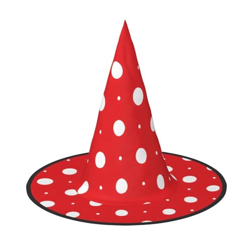 KFRXXZQB Halloween-Hut mit rot-weißen Punkten, volle Abdeckung, verstaubare Hexen-Kopfbedeckung für Festivals, Larp und Partys, 1 Stück KFRXXZQB Halloween-Hut mit rot-weißen Punkten, volle Abdeckung, verstaubare Hexen-Kopfbedeckung für Festivals, Larp und Partys, 1 Stück von KFRXXZQB