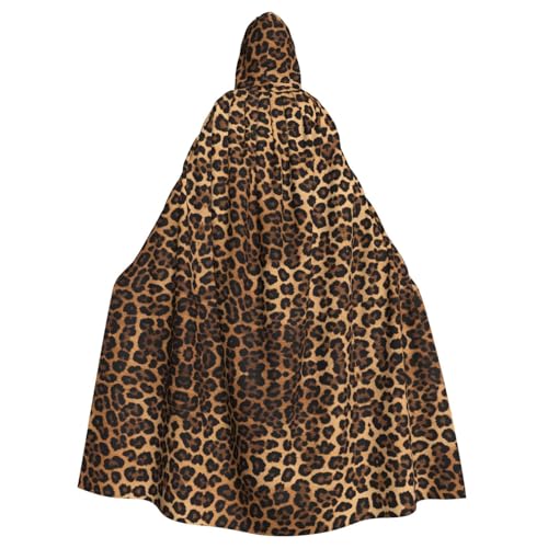 KFRXXZQB Halloween-Umhang für Erwachsene, Leopardenmuster, verstellbarer Kapuzenumhang für Partys, Gothic-Events und Festivals, maschinenwaschbar von KFRXXZQB