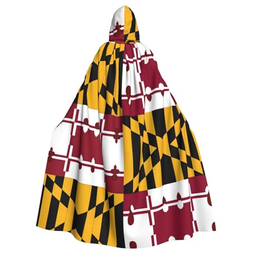 KFRXXZQB Halloween-Umhang für Erwachsene, Motiv: Flagge von Maryland, verstellbarer Kapuzenumhang für Partys, Gothic-Events und Festivals, maschinenwaschbar KFRXXZQB Halloween-Umhang für Erwachsene, Motiv: Flagge von Maryland, verstellbarer Kapuzenumhang für Partys, Gothic-Events und Festivals, maschinenwaschbar von KFRXXZQB