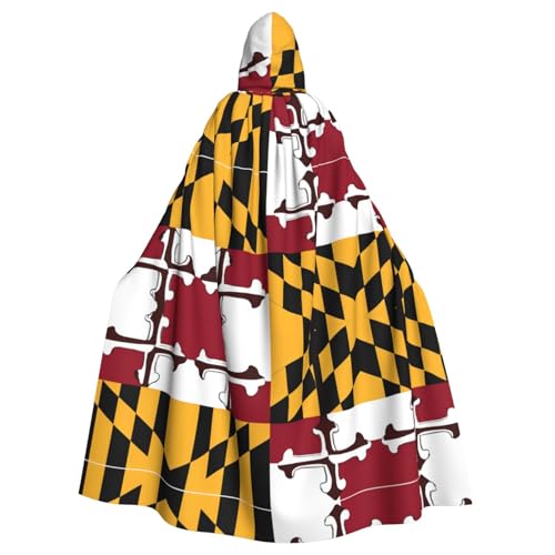 KFRXXZQB Halloween-Umhang für Erwachsene, Motiv: Flagge von Maryland, verstellbarer Kapuzenumhang für Partys, Gothic-Events und Festivals, maschinenwaschbar KFRXXZQB Halloween-Umhang für Erwachsene, Motiv: Flagge von Maryland, verstellbarer Kapuzenumhang für Partys, Gothic-Events und Festivals, maschinenwaschbar von KFRXXZQB