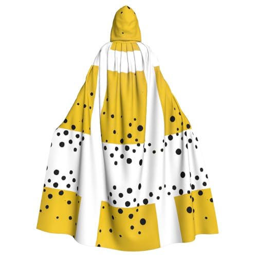 KFRXXZQB Halloween-Umhang für Erwachsene, Senfgelb und Schwarz, verstellbarer Kapuzenumhang für Partys, Gothic-Events und Festivals, maschinenwaschbar von KFRXXZQB