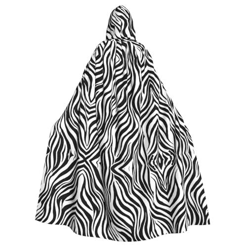 KFRXXZQB Halloween-Umhang für Erwachsene, Zebra-Druck, verstellbarer Kapuzenumhang für Partys, Gothic-Events und Festivals, maschinenwaschbar von KFRXXZQB