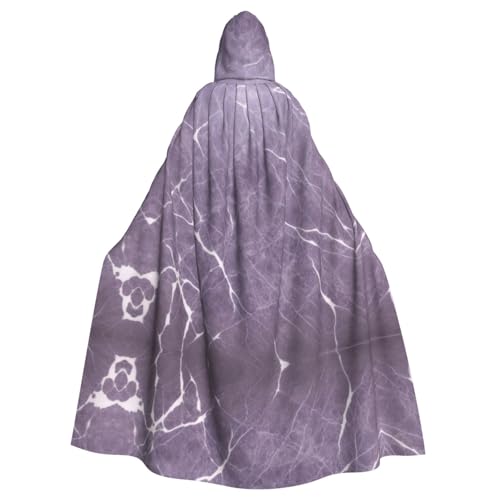 KFRXXZQB Halloween-Umhang für Erwachsene, violetter Marmor-Druck, verstellbarer Kapuzenumhang für Partys, Gothic-Events und Festivals, maschinenwaschbar von KFRXXZQB