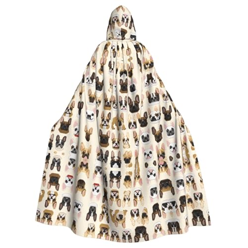 KFRXXZQB Halloween-Umhang mit Aufschrift "I Love French Bulldogge" für Erwachsene, verstellbarer Kapuzenumhang für Partys, Gothic-Events und Festivals, maschinenwaschbar KFRXXZQB Halloween-Umhang mit Aufschrift "I Love French Bulldogge" für Erwachsene, verstellbarer Kapuzenumhang für Partys, Gothic-Events und Festivals, maschinenwaschbar von KFRXXZQB