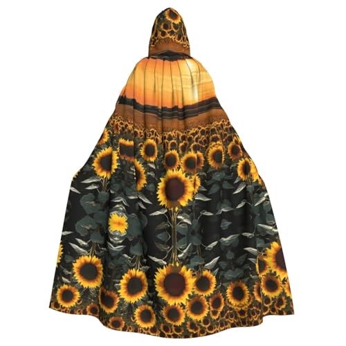 KFRXXZQB Halloween-Umhang mit Bauernhof-Sonnenblumen-Druck, verstellbarer Kapuzenumhang für Partys, Gothic-Events und Festivals, maschinenwaschbar KFRXXZQB Halloween-Umhang mit Bauernhof-Sonnenblumen-Druck, verstellbarer Kapuzenumhang für Partys, Gothic-Events und Festivals, maschinenwaschbar von KFRXXZQB