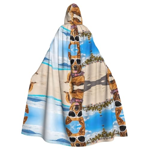 KFRXXZQB Halloween-Umhang mit Chihuahua-Aufdruck für Erwachsene, verstellbarer Kapuzenumhang für Partys, Gothic-Events und Festivals, maschinenwaschbar von KFRXXZQB