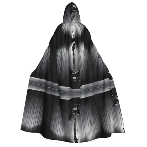 KFRXXZQB Halloween-Umhang mit E-Gitarre, mit Kapuze, Volldruck, Gothic-Umhang für Festivals, Larp-Events und Themenpartys, mit maschinenwaschbarem Stoff KFRXXZQB Halloween-Umhang mit E-Gitarre, mit Kapuze, Volldruck, Gothic-Umhang für Festivals, Larp-Events und Themenpartys, mit maschinenwaschbarem Stoff von KFRXXZQB