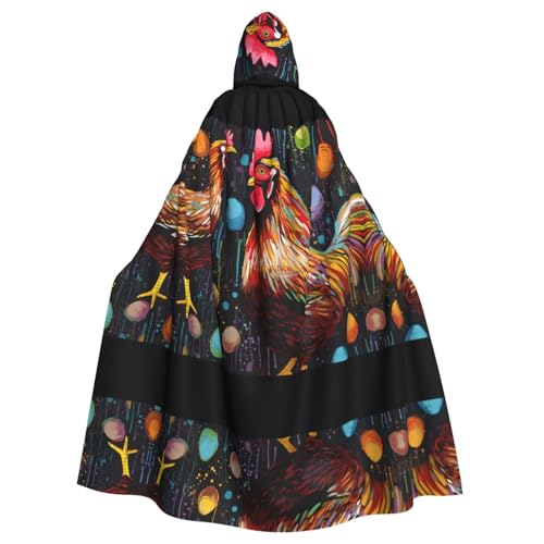 KFRXXZQB Halloween-Umhang mit Hühner-Aufdruck für Erwachsene, verstellbarer Kapuzenumhang für Partys, Gothic-Events und Festivals, maschinenwaschbar KFRXXZQB Halloween-Umhang mit Hühner-Aufdruck für Erwachsene, verstellbarer Kapuzenumhang für Partys, Gothic-Events und Festivals, maschinenwaschbar von KFRXXZQB