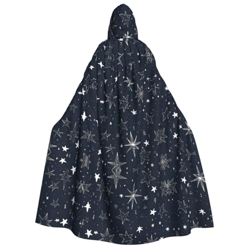 KFRXXZQB Halloween-Umhang mit Kapuze für Erwachsene, leuchtet im Dunkeln, vollständiger Druck, Gothic-Umhang für Festivals, Larp-Events und Themenpartys, mit maschinenwaschbarem Stoff von KFRXXZQB