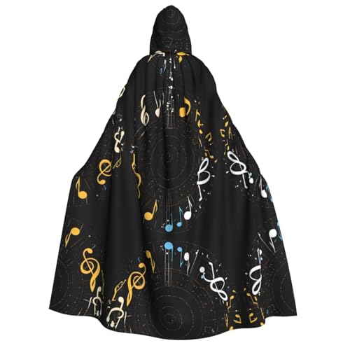 KFRXXZQB Halloween-Umhang mit Musiknoten für Erwachsene, Volldruck, Gothic-Umhang für Festivals, Larp-Events und Themenpartys, mit maschinenwaschbarem Stoff KFRXXZQB Halloween-Umhang mit Musiknoten für Erwachsene, Volldruck, Gothic-Umhang für Festivals, Larp-Events und Themenpartys, mit maschinenwaschbarem Stoff von KFRXXZQB