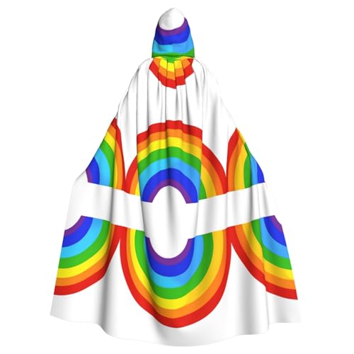 KFRXXZQB Halloween-Umhang mit Regenbogen-Aufdruck für Erwachsene, verstellbarer Kapuzenumhang für Partys, Gothic-Events und Festivals, maschinenwaschbar KFRXXZQB Halloween-Umhang mit Regenbogen-Aufdruck für Erwachsene, verstellbarer Kapuzenumhang für Partys, Gothic-Events und Festivals, maschinenwaschbar von KFRXXZQB