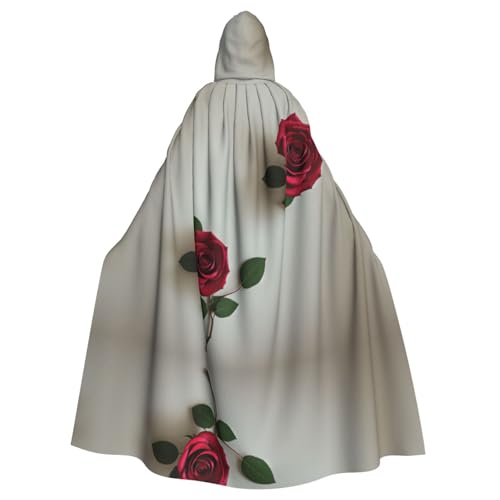 KFRXXZQB Halloween-Umhang mit Rosen-Aufdruck für Erwachsene, verstellbarer Kapuzenumhang für Partys, Gothic-Events und Festivals, maschinenwaschbar KFRXXZQB Halloween-Umhang mit Rosen-Aufdruck für Erwachsene, verstellbarer Kapuzenumhang für Partys, Gothic-Events und Festivals, maschinenwaschbar von KFRXXZQB